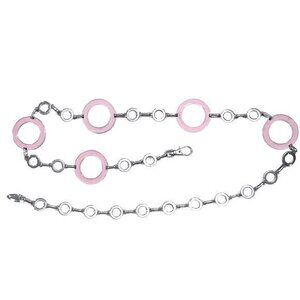 Silver Pink‎ Chain Waist Belt Adjustable 28-42" Classy Dressy Business Casual